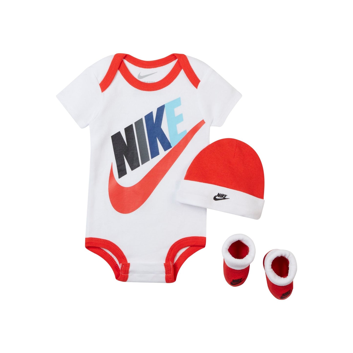 Nike Baby Bodysuit, Hat And Booties 3-Pc Box Set Hats