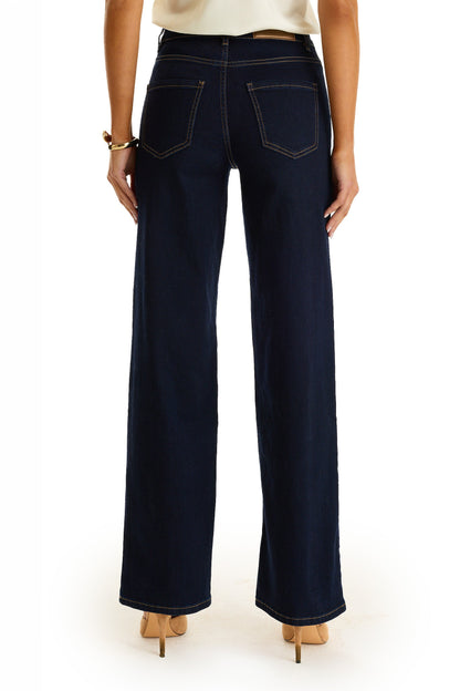 Kaia Studded High Rise Jean - Indigo
