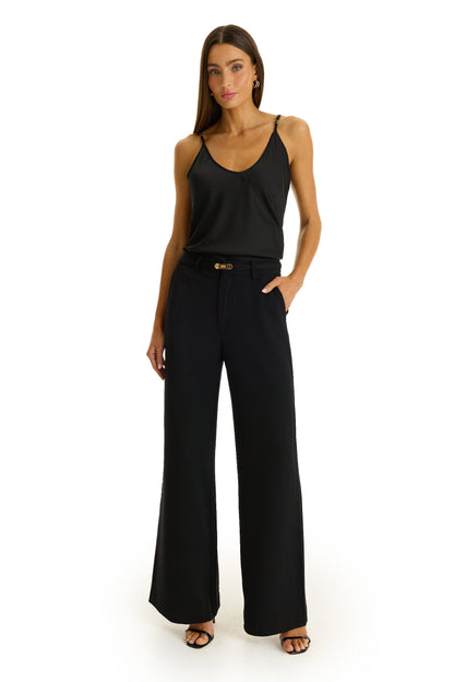 Martina Belted Trouser - Black