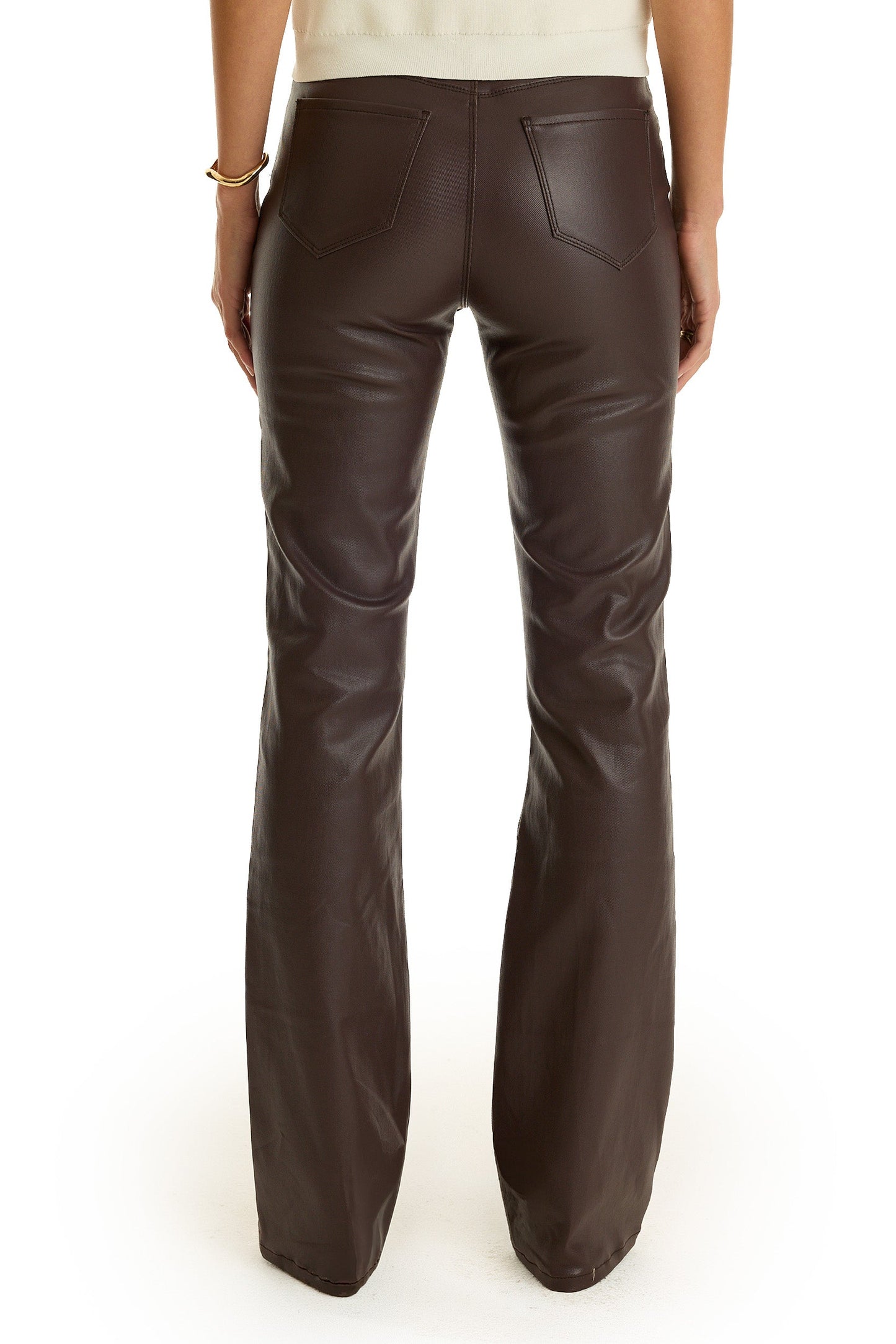 Aria Coated Flare Jean - Espresso