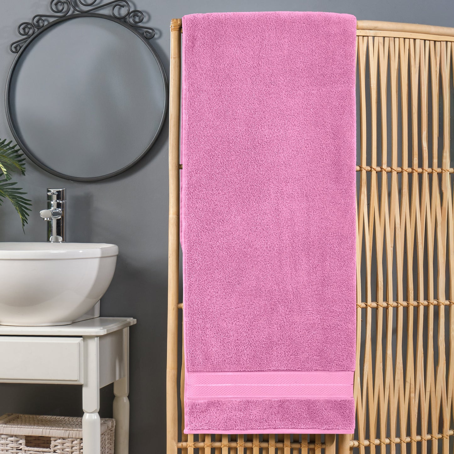 Elegant Comfort 1-Piece Premium Turkish Cotton Three Line Popcorn Oversized Bath Sheet Towel 40 x 80 Inch