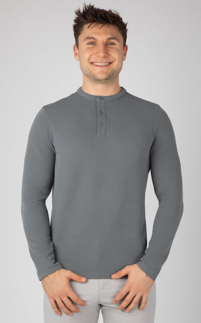 Mens Supreme Airtech Long Sleeve Henley Shirt