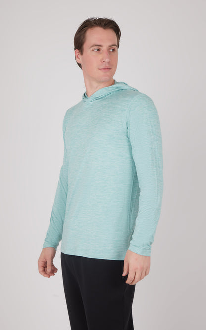 Men's Cationic Long Sleeve Hooded Shirt