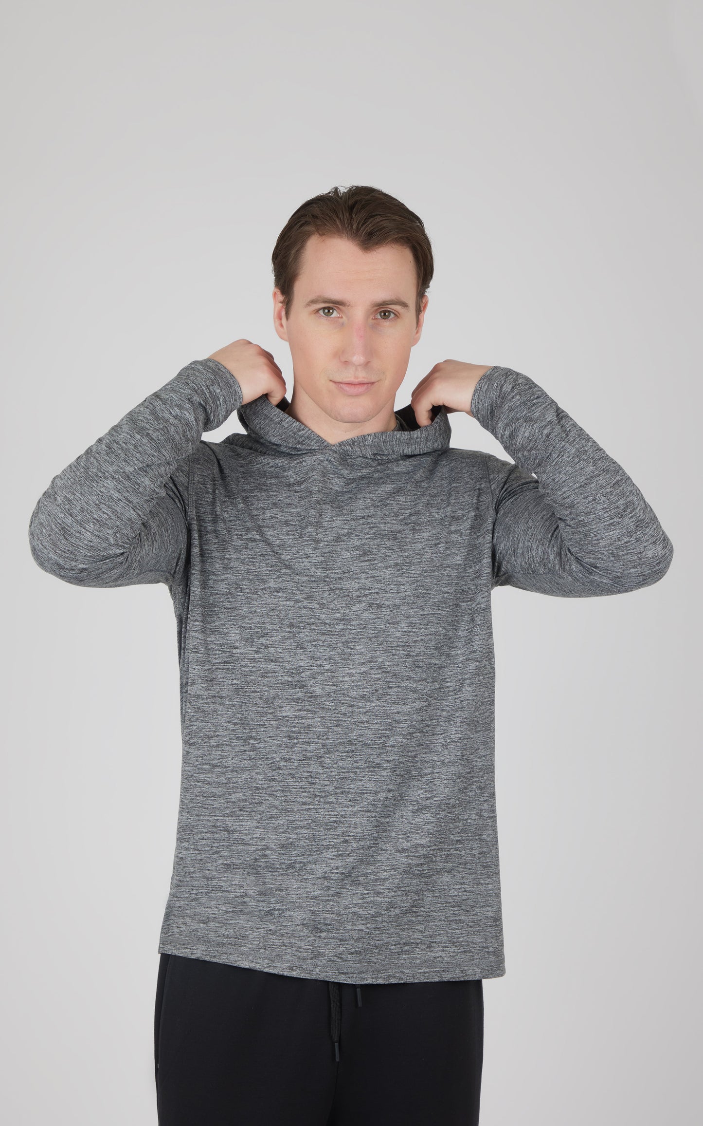 Men's Cationic Long Sleeve Hooded Shirt