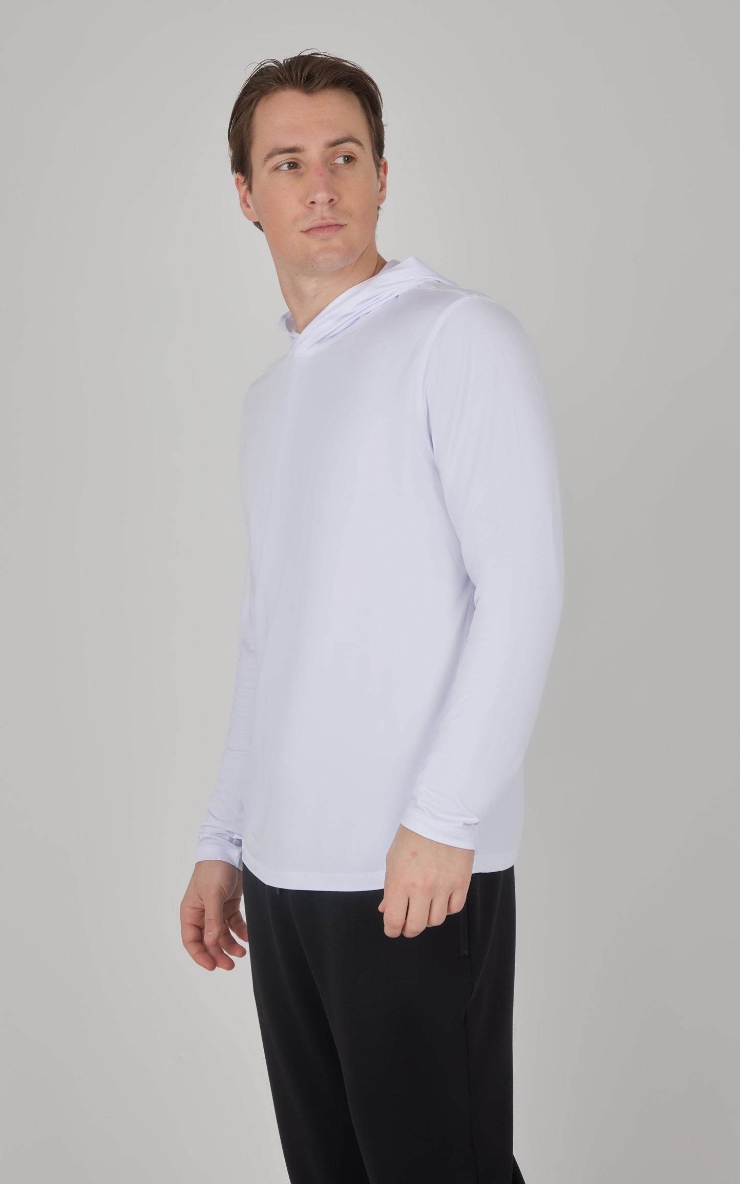 Men's Cationic Long Sleeve Hooded Shirt