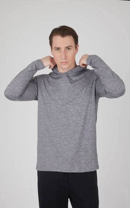 Men's Cationic Long Sleeve Hooded Shirt