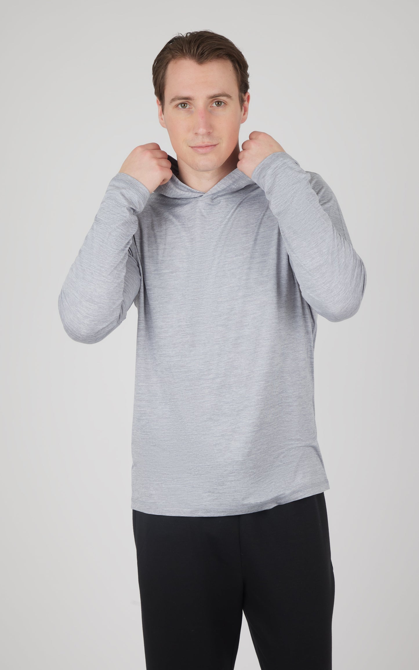 Men's Cationic Long Sleeve Hooded Shirt
