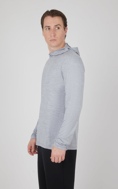 Men's Cationic Long Sleeve Hooded Shirt
