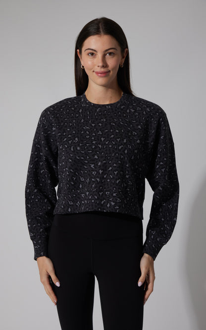 Leopard Print Crew Pullover