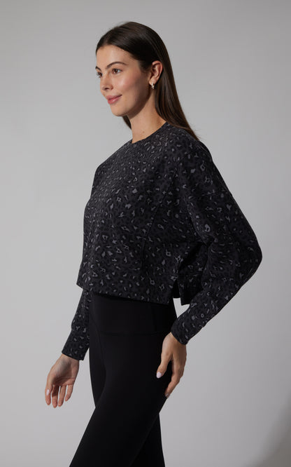 Leopard Print Crew Pullover