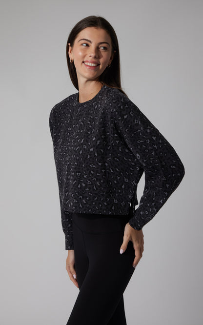 Leopard Print Crew Pullover