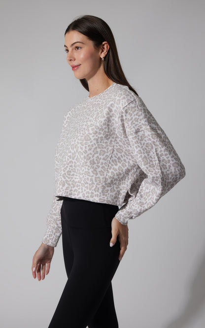 Leopard Print Crew Pullover