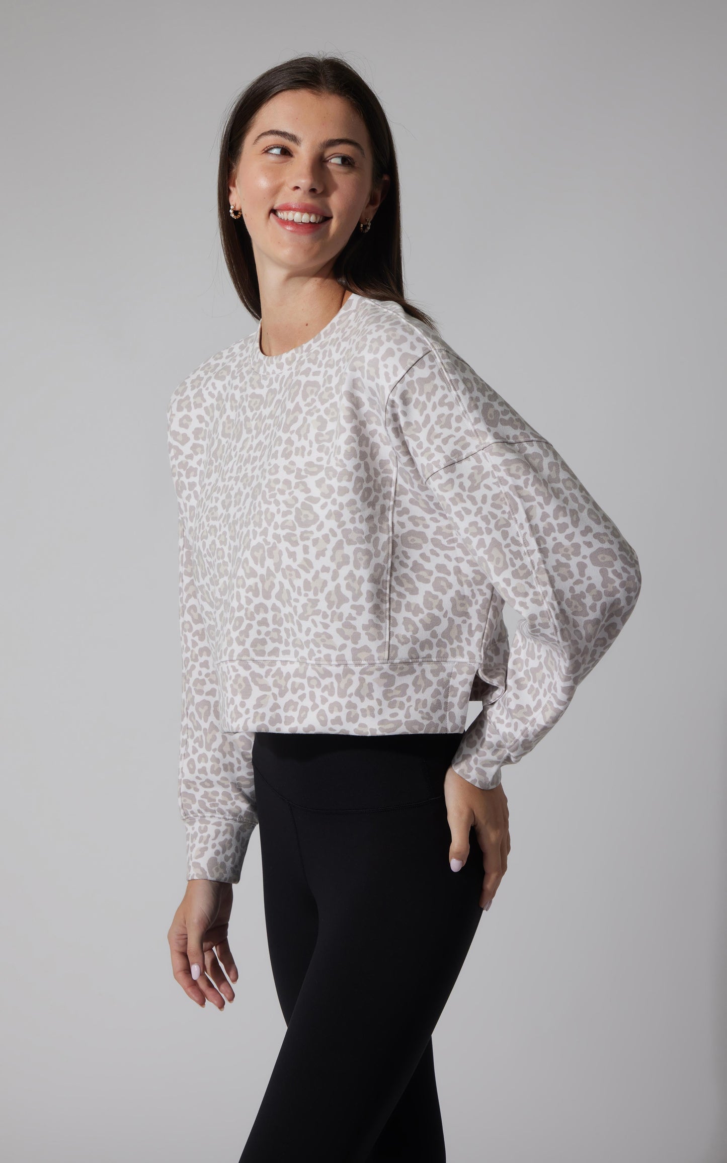 Leopard Print Crew Pullover