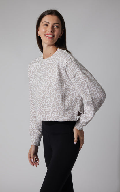 Leopard Print Crew Pullover
