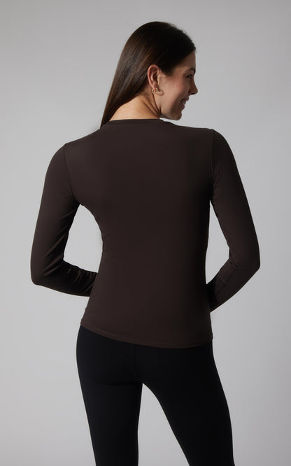 2 PK Zenly Zena Crew Fitted Long Sleeve Top - Our Cafe Story