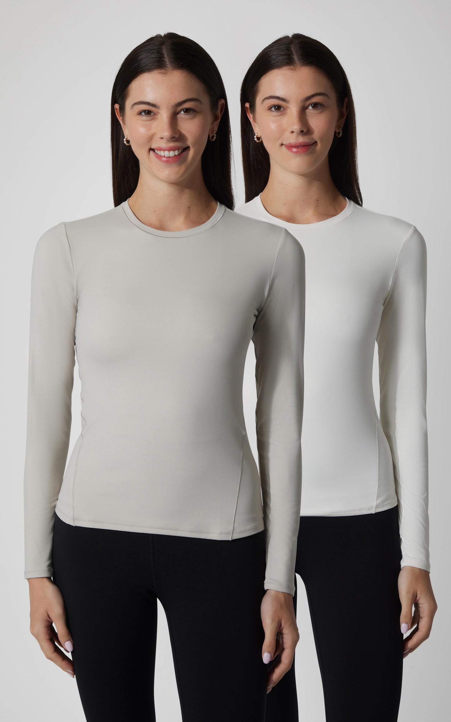 2 PK Zenly Zena Crew Fitted Long Sleeve Top - Our Cafe Story