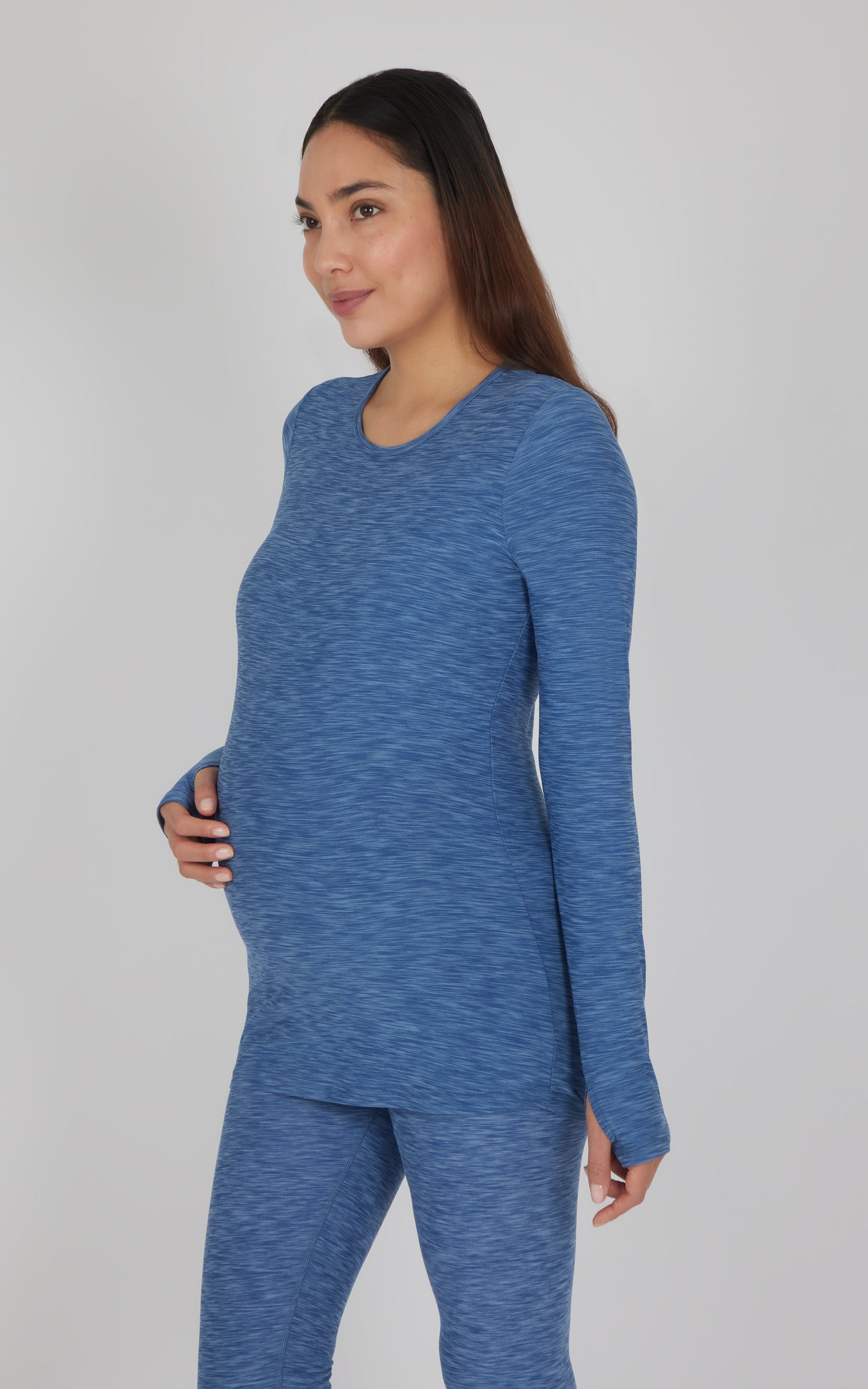 Maternity Heathered Long Sleeve Top