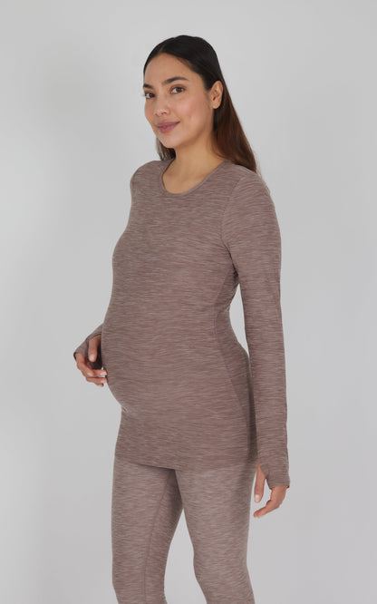 Maternity Heathered Long Sleeve Top