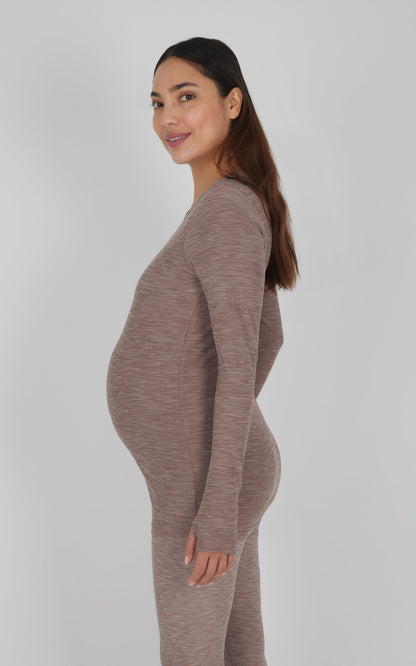 Maternity Heathered Long Sleeve Top