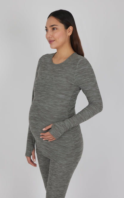 Maternity Heathered Long Sleeve Top