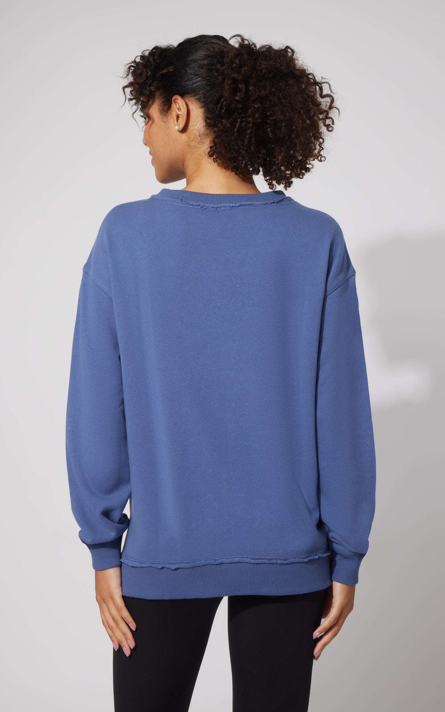 Loop Terry V-Neck Oversized Pullover