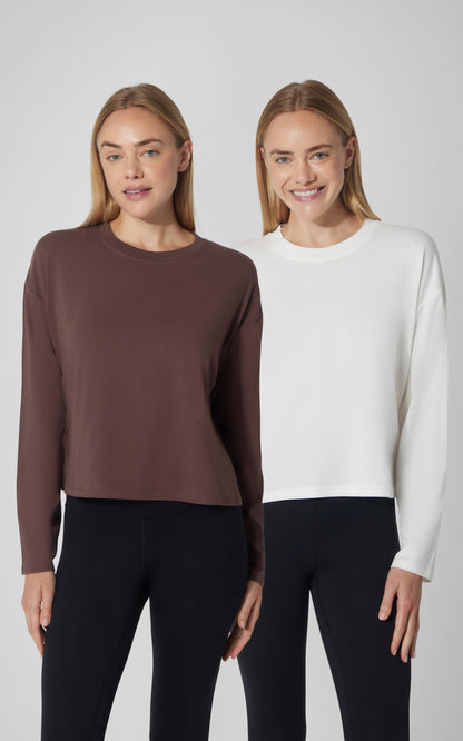 2 PK Cotton Deluxe Boxy Long Sleeve Top - Our Earthy Story