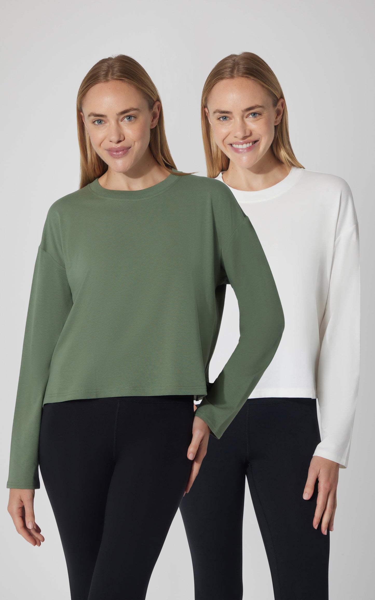 2 PK Cotton Deluxe Boxy Long Sleeve Top - Our Earthy Story