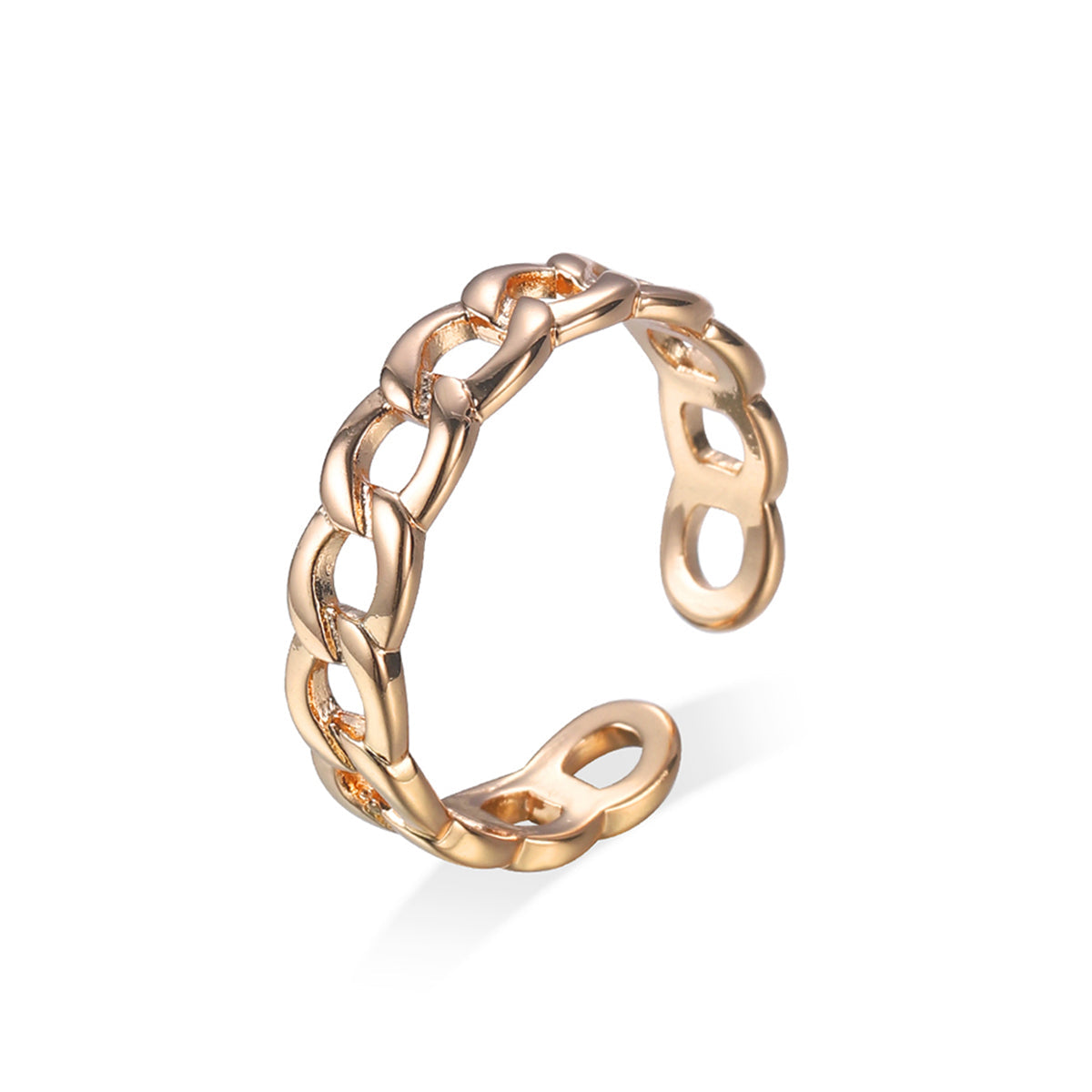 Goldtone Curb Chain Adjustable Ring