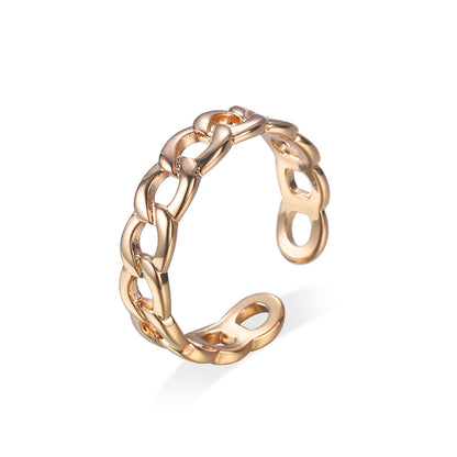 Goldtone Curb Chain Adjustable Ring