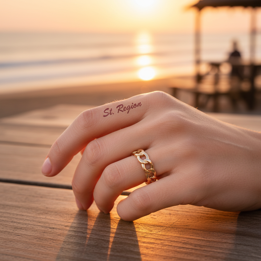 Goldtone Curb Chain Adjustable Ring
