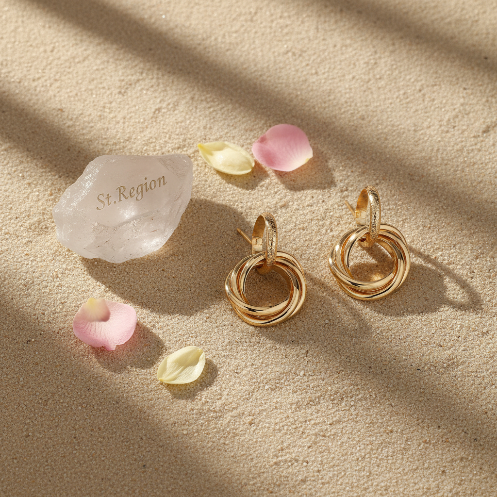 Goldtone Stacked Hoops Dangle Earrings