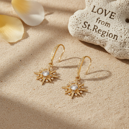 Crystal & Cubic Zirconia Goldtone Star Hook Earrings