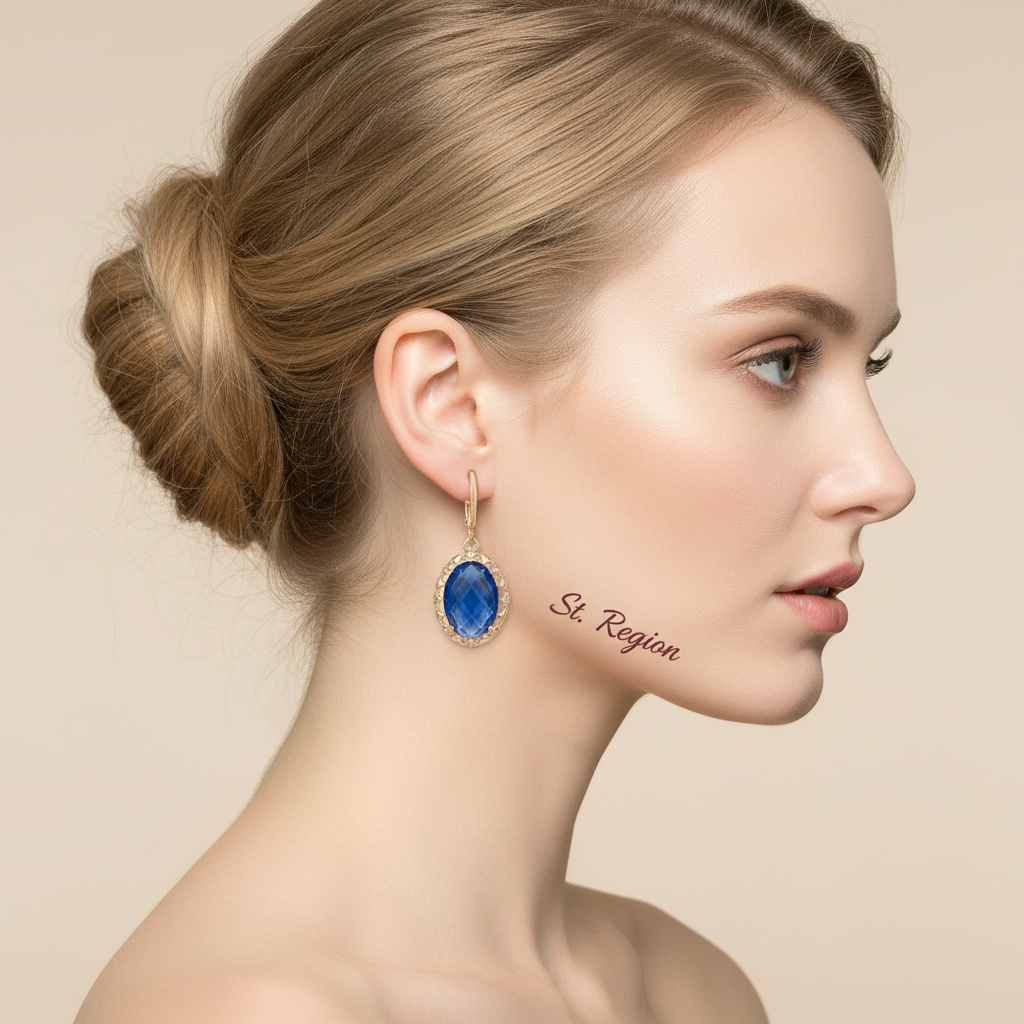 Blue Crystal & Cubic Zirconia Goldtone Oval-Cut Flower Dangle Earrings