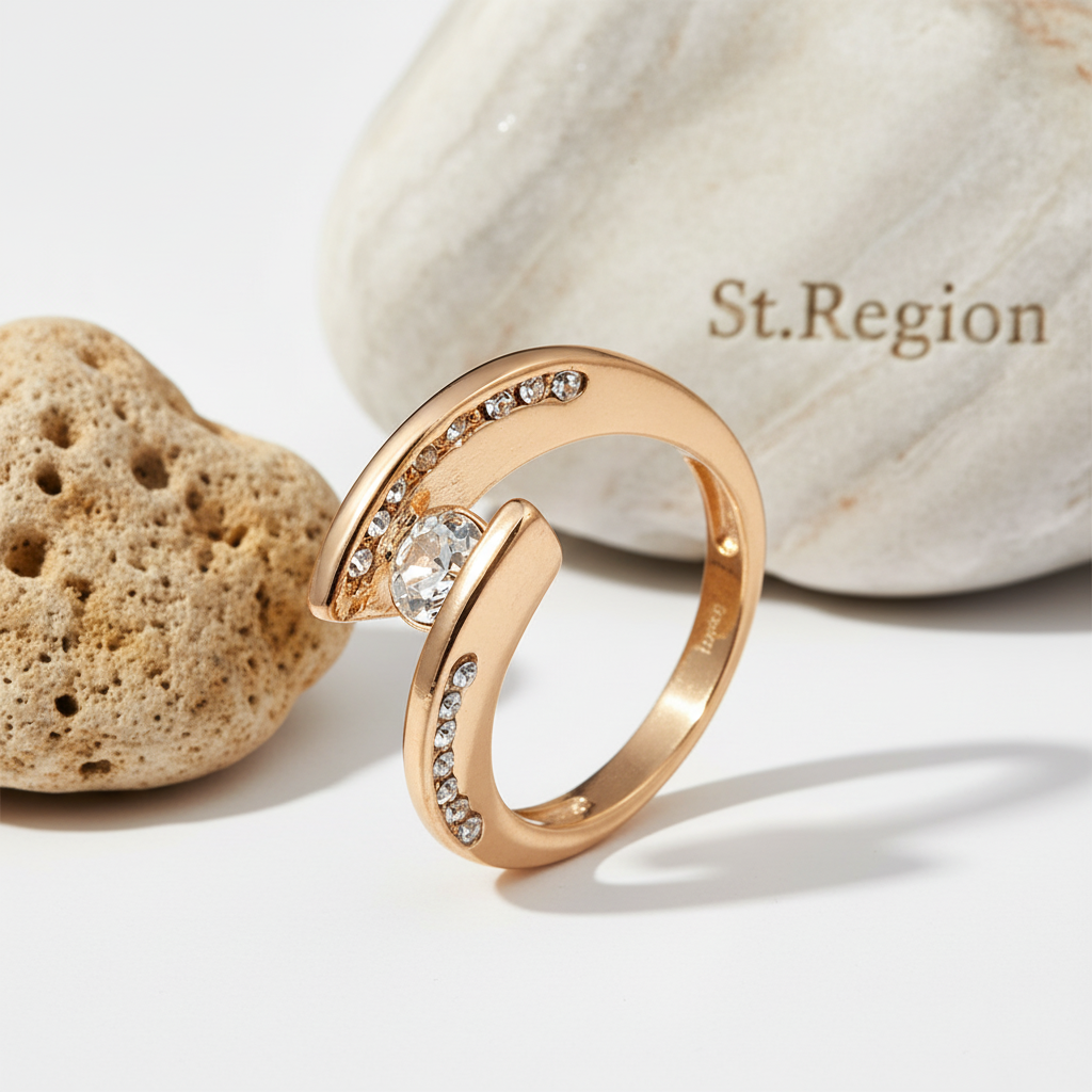 Cubic Zirconia & Crystal Bypass Ring