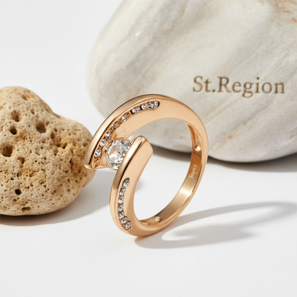 Cubic Zirconia & Crystal Bypass Ring