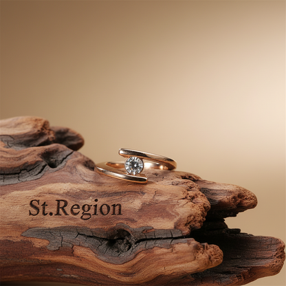 Cubic Zirconia & Crystal Bypass Ring