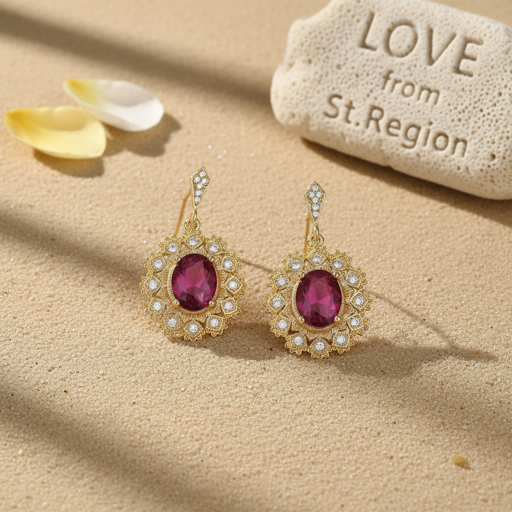 Rose Crystal & Cubic Zirconia Goldtone Oval-Cut Flower Dangle Earrings