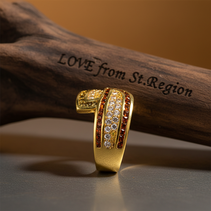 Crystal & Cubic Zirconia Princess-Cut Bypass Ring