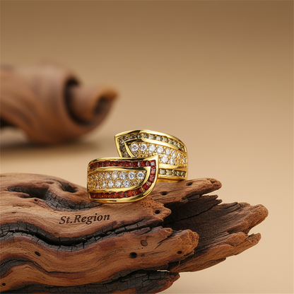Crystal & Cubic Zirconia Princess-Cut Bypass Ring