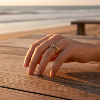 Goldtone 'Mama' Open Ring