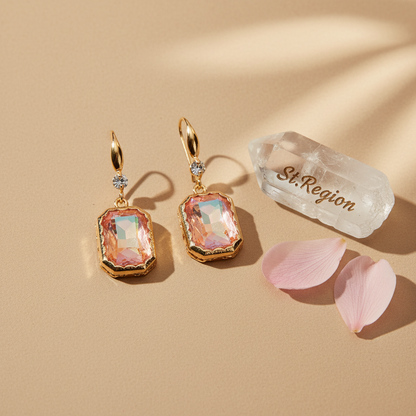 Orange Crystal & Cubic Zirconia Goldtone Cushion-Cut Hook Earrings