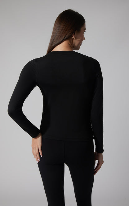 2 PK Cationic Jersey Crew Neck Top with Side Ruching and Everyday Crew Neck Top