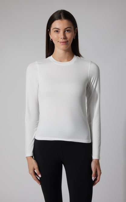 2 PK Cationic Jersey Crew Neck Top with Side Ruching and Everyday Crew Neck Top