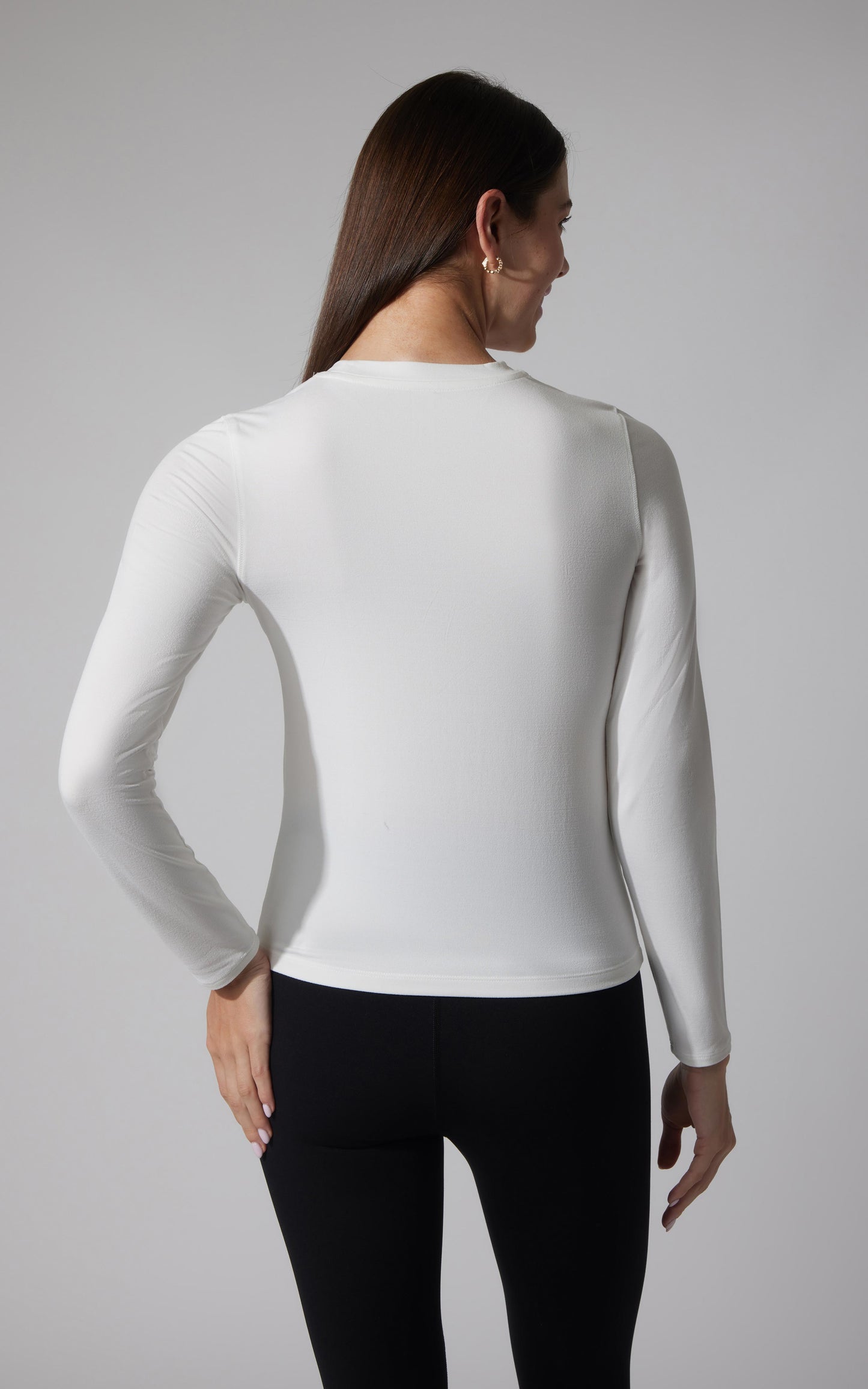 2 PK Cationic Jersey Crew Neck Top with Side Ruching and Everyday Crew Neck Top