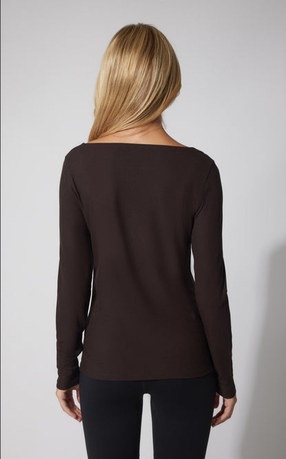2 PK Heavenly Ribbed Boat Neck Top - Our Cafe Story