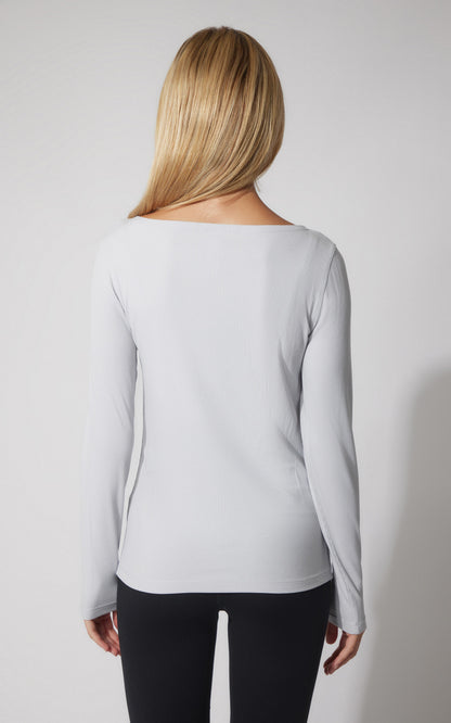 2 PK Heavenly Ribbed Boat Neck Top - Our Cafe Story