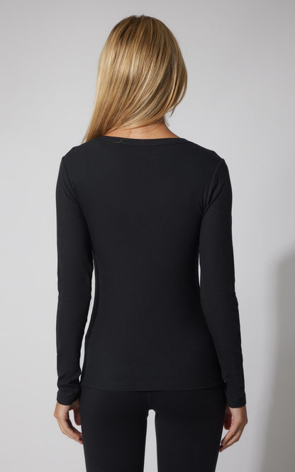 2 PK Heavenly Ribbed Scoop Neck Long Sleeve Top - Our Cafe Story