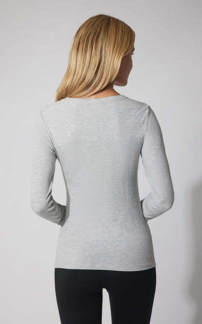 2 PK Heavenly Ribbed Scoop Neck Long Sleeve Top - Our Cafe Story
