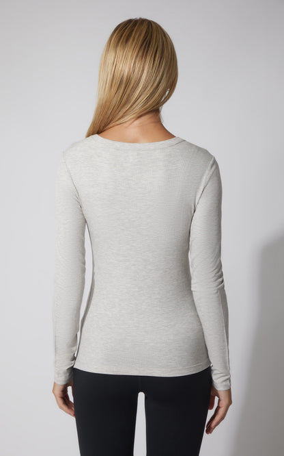 2 PK Heavenly Ribbed Scoop Neck Long Sleeve Top - Our Cafe Story