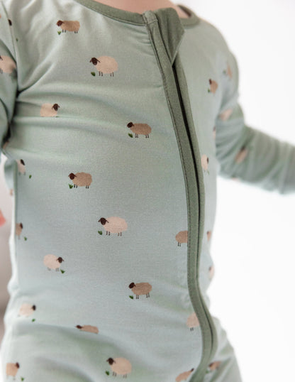 Elevated Faith Lamb Bamboo Convertible Footed Onesie